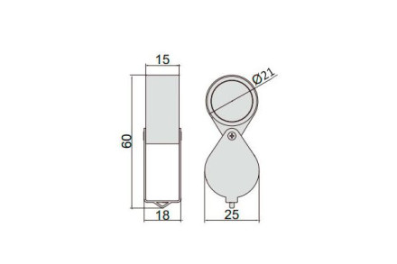Лупа складная INSIZE 10x 7511-8