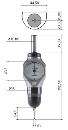 3d тестер (щуп) Tschorn 001V2DB12 SLIMplus V2 Black с хвостовиком Ø12
